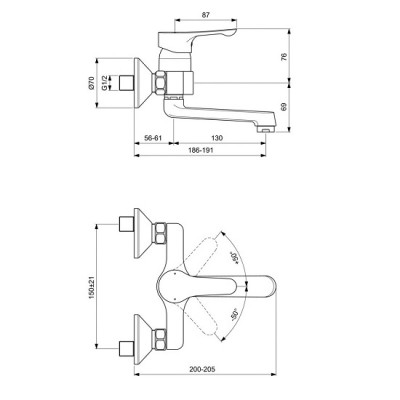 BATERIE LAVOAR ALPHA DE PERETE